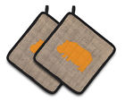 Bb1130-bl-bn-pthd Carolines Treasures Hippopotamus Potholder Set Of Caroline