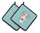 Bb1166pthd Carolines Treasures Checkerboard Borzoi Potholder Set Of Caroline