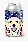 Bb2135cc  Carolines Treasures American Flag And Golden Retriever Can 638508242532
