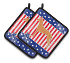Bb3288pthd Carolines Treasures Patriotic Usa Pharaoh Hound Potholder Set 638508523716