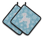 Bb3494pthd Carolines Treasures Winter Snowflakes Bedlington Terrier Potholder Set 638508524775