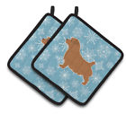 Bb3509pthd Carolines Treasures Winter Snowflakes Norfolk Terrier Potholder Set 638508524928