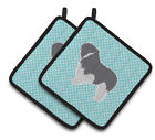Bb3632pthd Carolines Treasures Polish Lowland Sheepdog Checkerboard Potholder Set Of Caroline