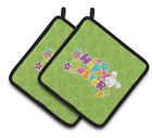 Bb6900pthd Carolines Treasures Happy Easter Green Quatrafoil Pair Of 638508817211