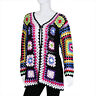 Bd3683372 Shop Lc Handmade Black With Multi Color Square Cotton Crochet