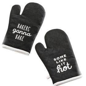 093848 Be Our Guest Quilted Cotton Oven Mitts Set Of 2