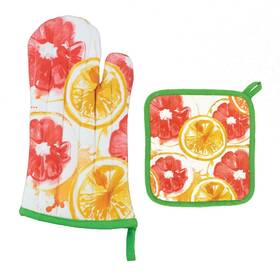 Beachcombers 015888209087 Citrus Oven Mitt And Pot Holder