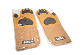 Br-102-brn Beast Glove Oven Mitts Bear Paw Brown Silicone Canvas Heat Resistant One Size