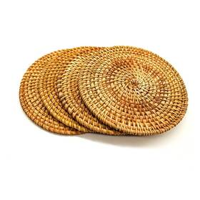 Beehomee 983373170012 Trivets For Hot Dishes - Woven Rattan Pads Dinning Table Kitc