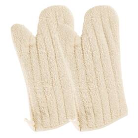 Ble-h9rqw7xv Beille 2pc Cream Terry Quilted Oven Mitts Set Baking Supplies 14 Inch Length
