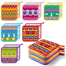 Zy-bencailor-51061 Bencailor 12 Pcs Easter Bunny Pot Holders With Pocket Kitchen Hot Potholders Pad Ov