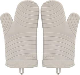 Om1o2 Beneno Bpa-free Silicone Oven Mitts Heat Resistant Hot Waterproof Beige