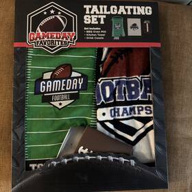 Best Brands 042887284395 New Gameday Football Tailgating Set Bb Oven Mitt Kitchen Towel Drink Coozie