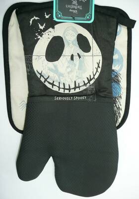 Best Brands 042887325029 Nightmare Before Christmas Oven Mitt And Pot Holder Oversized Jack Sally Halloween