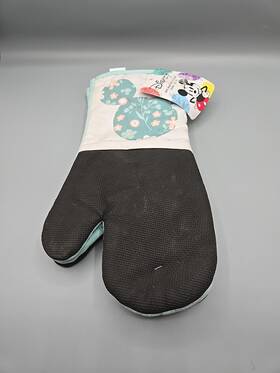 Best Brands 042887338036 New 2 Pack Disney Mickey Mouse Oversized Floral Pattern Oven Mitts Black Teal