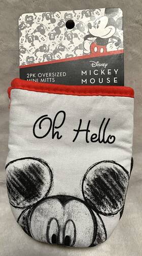 Best Brands 042887345911 New Disney Mickey Mouse Inch Oh Hello Kitchen Oversized Mini Oven Mitt Pair