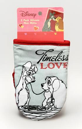 Best Brands 042887891005 New Disney Lady And The Tramp Inch Timeless Love 2pc Oven Mini-mitt Pair