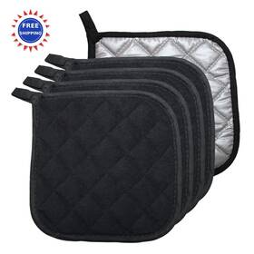 Bestjoy 751366351700 Pot Holders 5 Pcs Kitchen Cotton Potholers Great Heat Resistance Pads Trivets