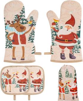 0527nkl7td317xukifu6 Bestonzon Cute Christmas Oven Mitt 5pcs Merry Mitts And Pot Hold