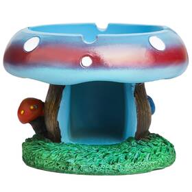 Dsmush240715 Besupert Premium Mushroom Decor Statue Jewelry Holder Key Bowl Small Blue