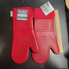 Better Homes & Gardens 028332605571 Lot 2 And Nonslip Grip Silicone Oven Mitts Baking Cooking New