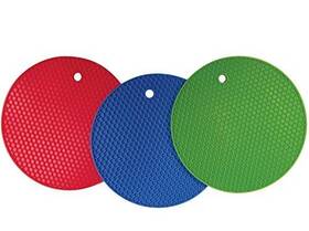 Better Kitchen Products 090696970039 S Set Of 3 Large Silicone Pot Holders Hot Pads Trivets 7 Inch Blue Lime Green An