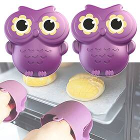 16540733361012 Bibabala 2 Pack Silicone Oven Mitts Funny Mini Owl Gloves Heat Resistant