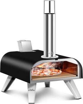 Srpg18003b Big Horn Outdoors 12 Inch Woodfire Pizza Stone Oven 887 F Outdoor Black