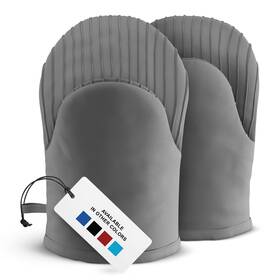Big Red House 854459005556 Silicone Mini Oven Mitts - Grey Set Of 2 Heat Resistant Kitchen Gloves Pr