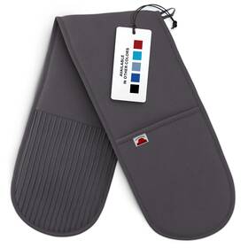 Big Red House B08p5wmql2 Grey Double Oven Mitt Kitchen Protection 1 Pack 32 Inch Long Heat Resistant