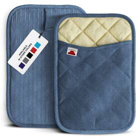 Brh-001 Big Red House Silicone Pot Holders- Set Of 2 Blue Denim- 10x3 - Heat Resistant Kitchen Pr