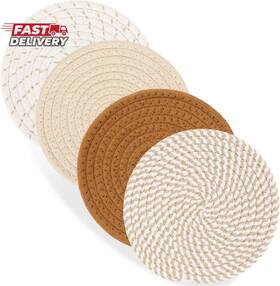 Billbotk 313108413413 7 Inch Trivets For Hot Dishes Pots And Pans 4 Heat Resistant Pads