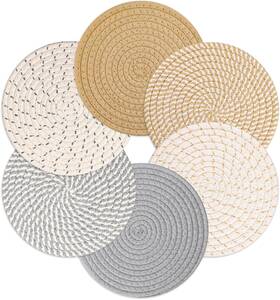 T-6-8-3 Billbotk 8 Inch Trivets For Hot Dishes Pots And Pans 6 Heat Resistant Boho