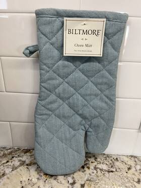 Biltmore 719663008369 New Oven Mitt 7 X 13 100% Cotton Teal Blue