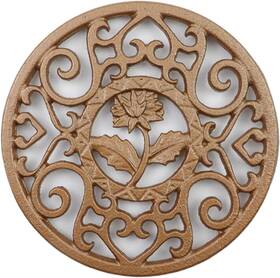 Hx2419 Bitray Trivet Mat Coaster Decorative Cast Iron With Three Gold Flower Pattern