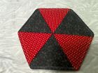 Item6152 Black Cotton Fabric Knitting Washable Potholder Red Needles Print