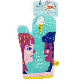 Blue Q 092657030776 Oven Mitt Kitchen Lets Eat Your Feeling Ice Cream Cone Sprinkles Nwt New