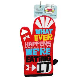 Blue Q 092657033388 Oven Mitt Kitchen Whatever Happens Weftre Eating It Arrows Cotton Nwt New