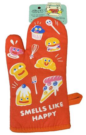 Blue Q 092657034712 Brand New Oven Cook Baker Baking Orange Mitt - Smells Like Happy