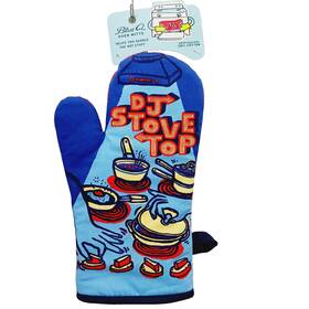 Blue Q 092657036365 Oven Mitt Kitchen Dj Stovetop Man Cooking Pot Pan Skillet Frying Nwt New