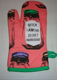 Ww122 Blue Q Oven Mitt Bitch I Am The Secret Ingredient Super-insulated Pink