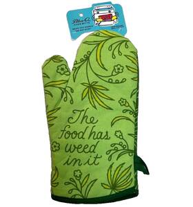Ww126 Blue Q Food Has Weed Oven Mitt Stoner Chef Green Kitchen Gift Cooking Glove Nwt