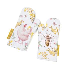 Bsf-omitt-01 Blue Stallion Chicken And Bee Farm Fresh Floral Oven Mitts