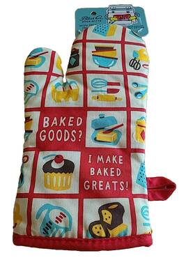 Blueq 092657036693 Blue Q Oven Mitt Thermal Pot Holder New Retro Vintage Kitchen Look Red Teal