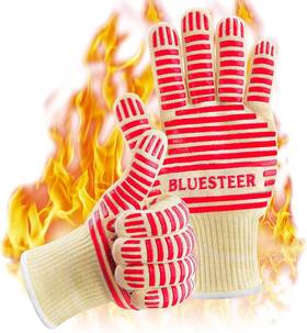 Bluesteer 705353820007 Oven Gloves Heat Resistant 540 Degrees Grilling Hot Surface Handler Non