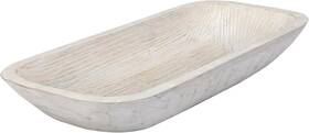 Bndplus 785939356007 Dough Bowl Wooden Bowls For Decor L19 X W8 H3 White