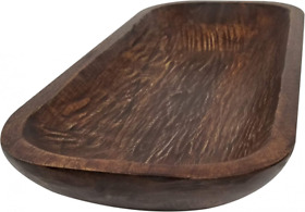 Bndplus Wooden Dough Bowl Antique Walnut Reddish Brown Vintage Wood