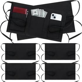 Boharers 666354227229 6 Pack Waitress Aprons With 3 Pockets - Server 06 Black