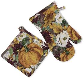 Boston International 704266056442 Cotton Oven Mitt And Pot Holder Set Of 2 8 X 13-inches 7.5 7.5-inches