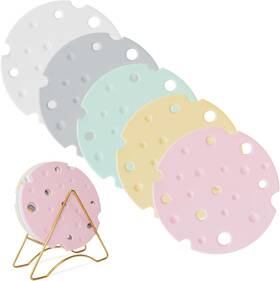 Xh002 Brand Divnporc Silicone Trivet Mats 5 Heat Resistant Pot Yellow Purple Blue Pink White